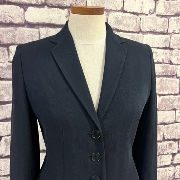 Ann Taylor Navy 3 Button Long Sleeve Fully Lined Jacket Size 4P - Picture 2 of 9